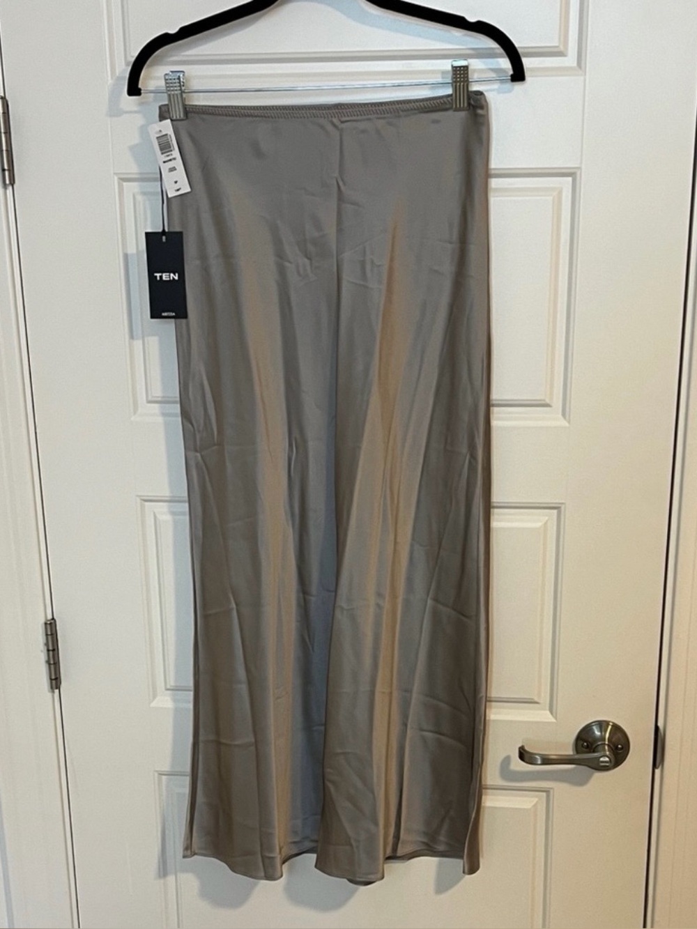 Aritzia Silver Slip Satin Maxi Skirt